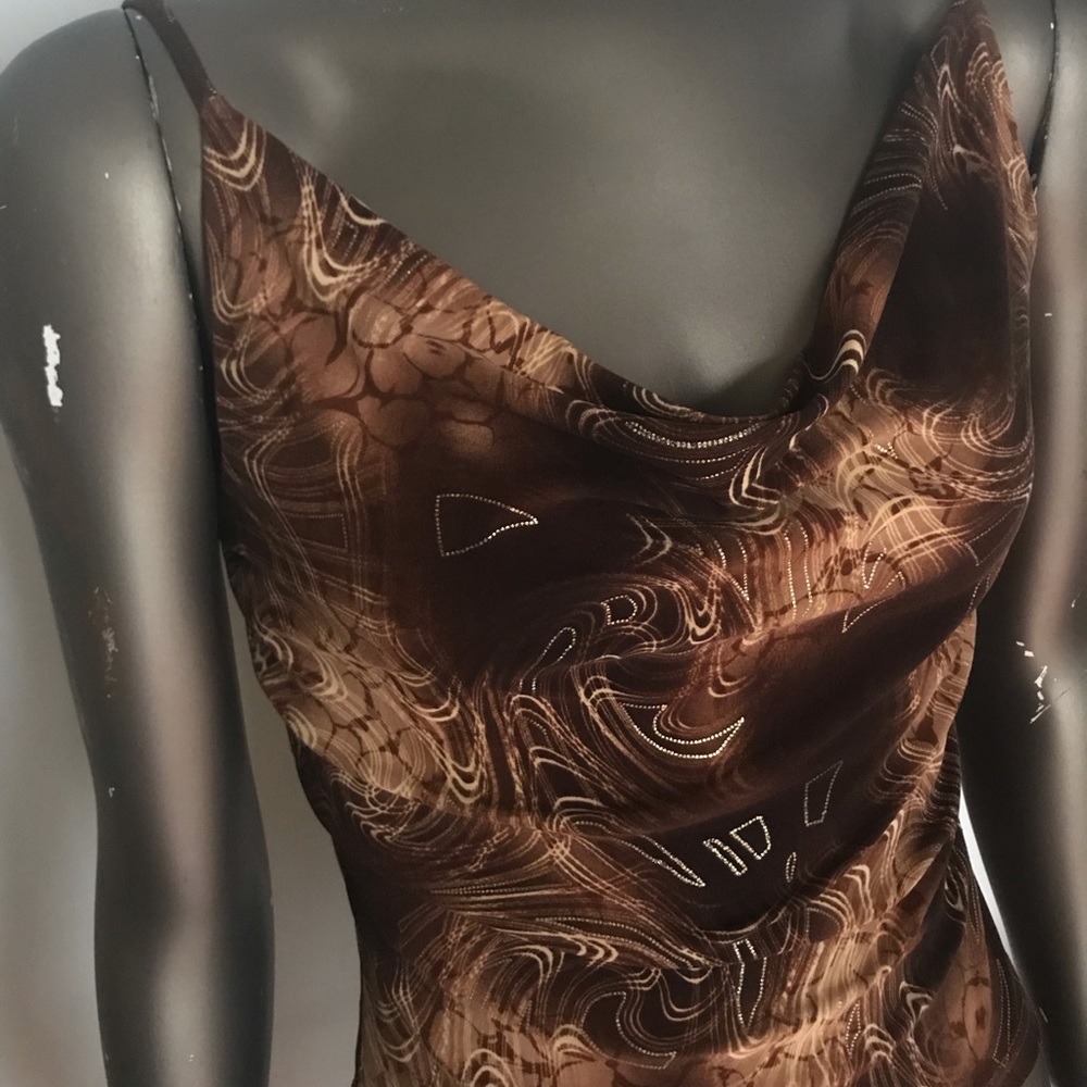 90s Psychedelic Cowl Neck Tank Top Cami
